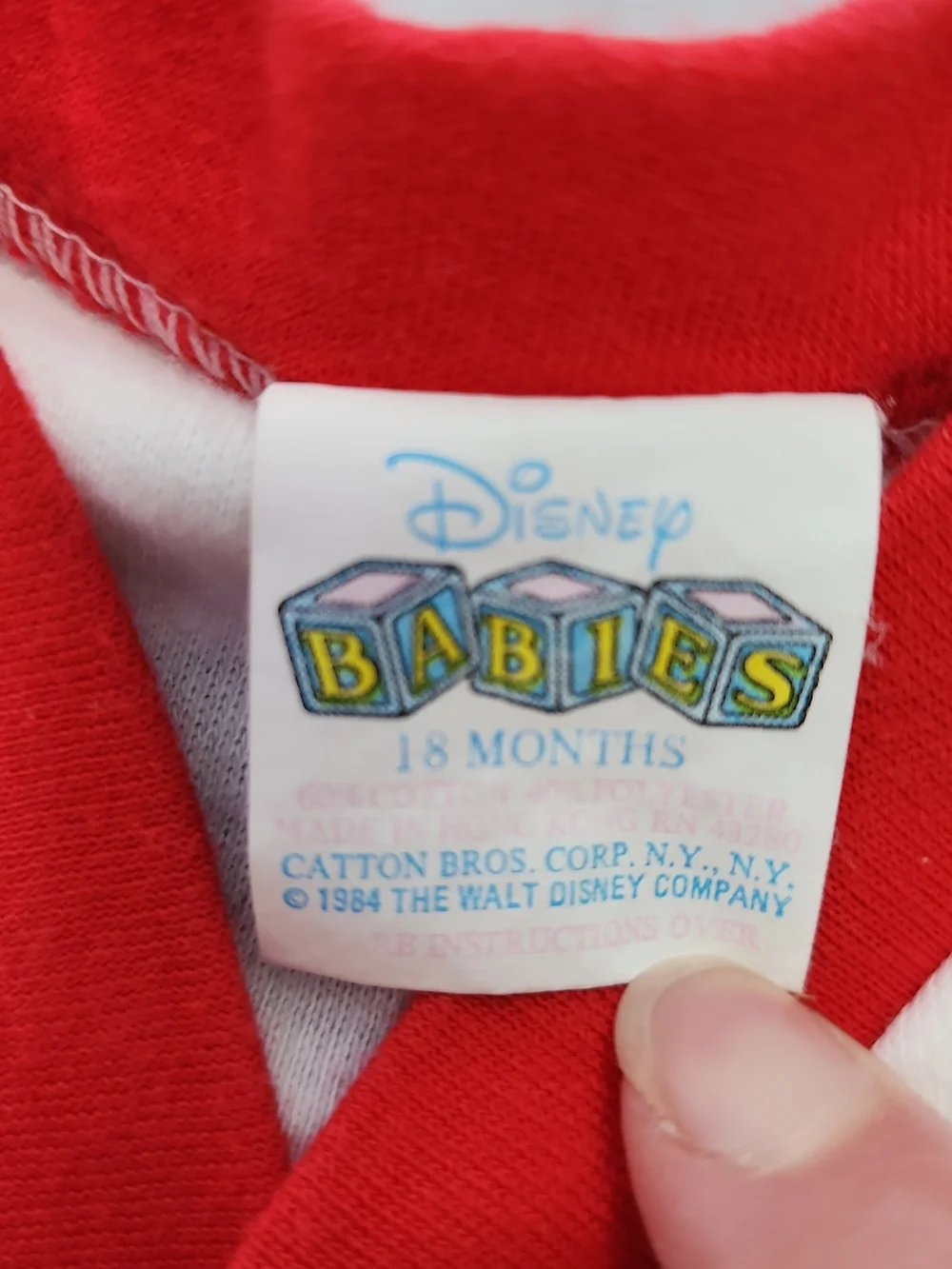 VTG Mickey Mouse baby cardigan fleCream & Red Kids Button-Front Cartoon Cardigan